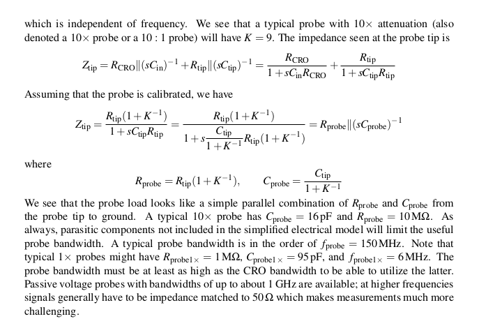 Analysis of a passive 10x probe, continued